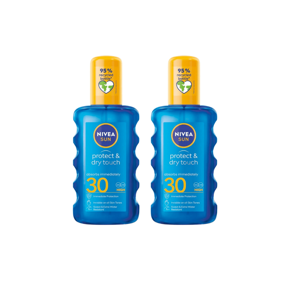 Nivea Sun Protect & Dry Touch Sun Cream Spray SPF30 200 ml / 6.8 fl.oz - 2 Pack Chivela