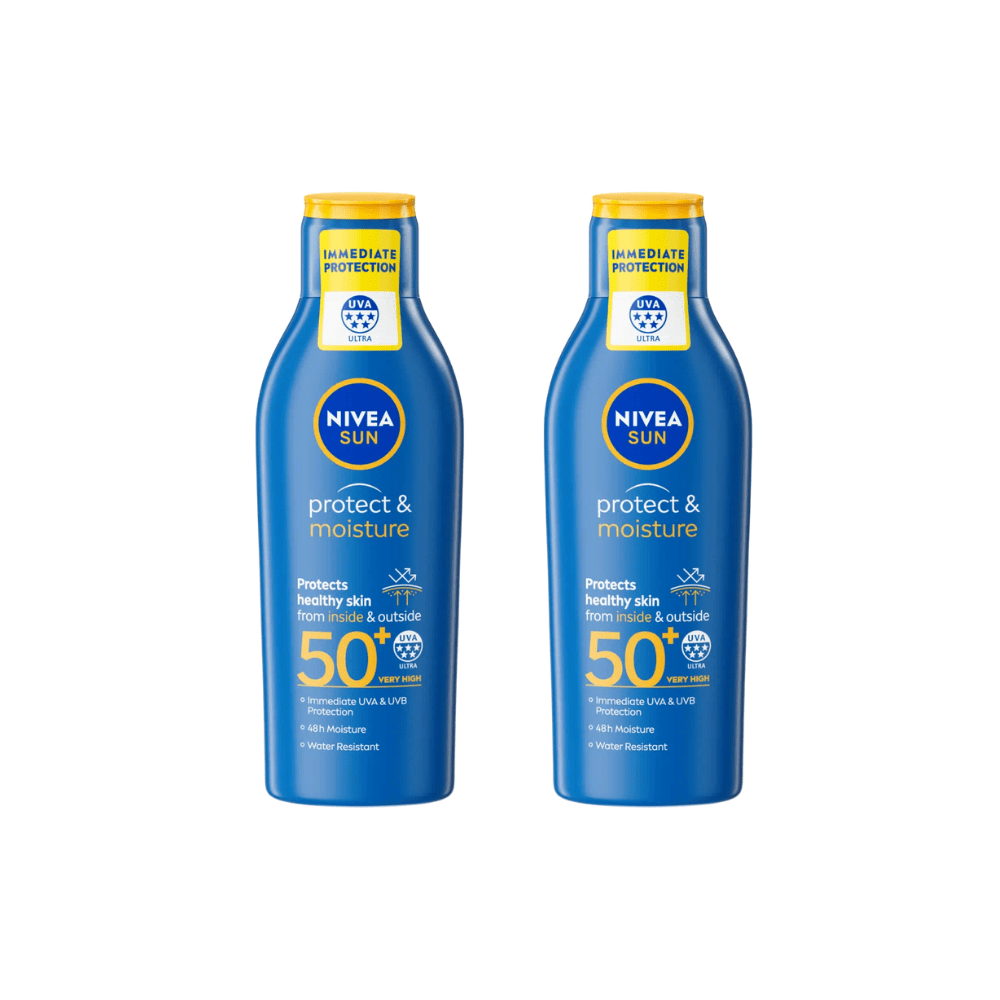 Nivea Sun Protect & Moisture Sun Cream Lotion SPF50+ 200ml / 6.8 fl.oz - 2 Pack Chivela