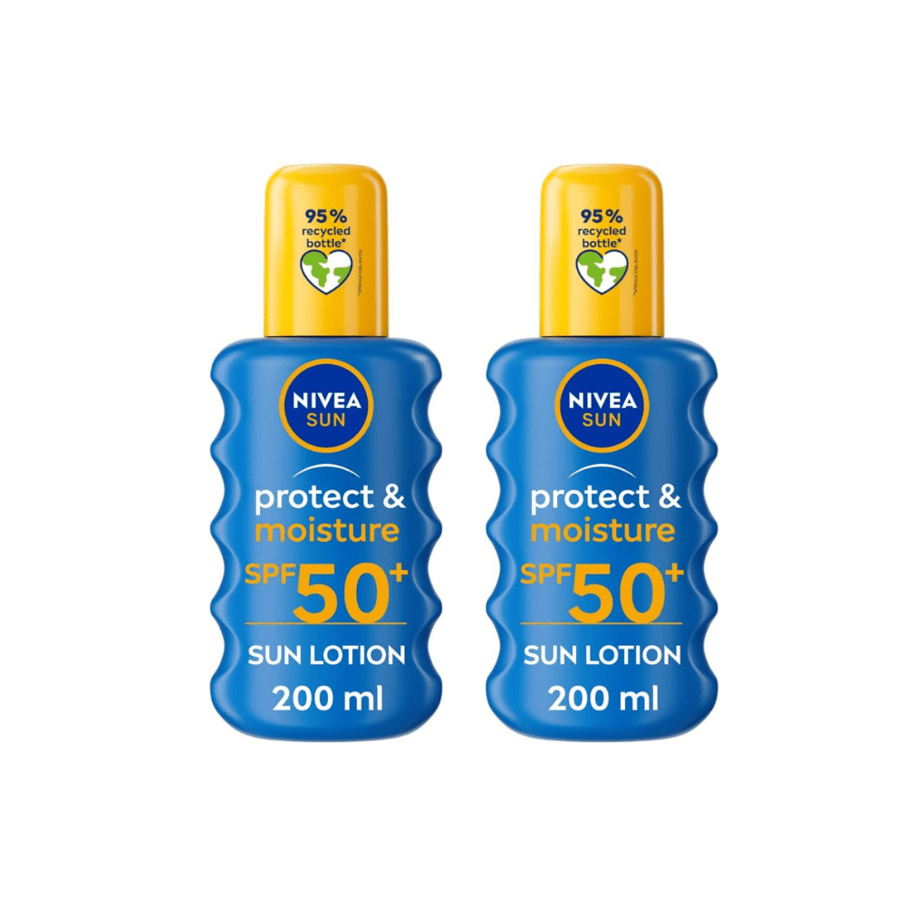 Nivea Sun Protect & Moisture Sun Cream Spray SPF50+ 200ml / 6.8 fl.oz - 2 Pack - By Baano