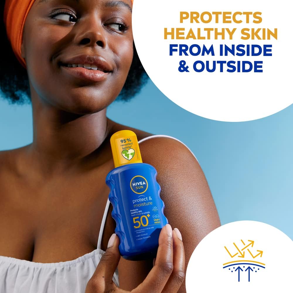 Nivea Sun Protect & Moisture Sun Cream Spray SPF50+ 200ml / 6.8 fl.oz - By Baano