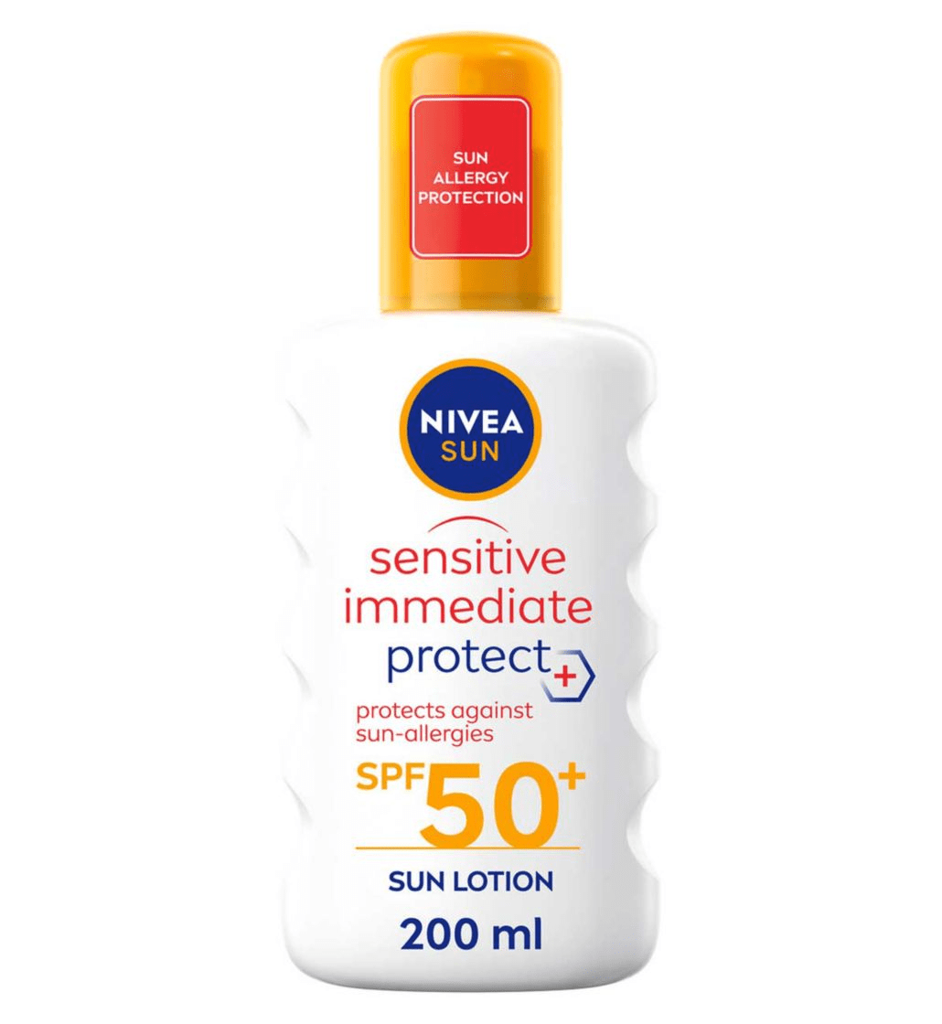 Nivea Sun Sensitive Immediate Protect Sun Cream Spray SPF50+ 200ml / 6.8 fl.oz - By Baano