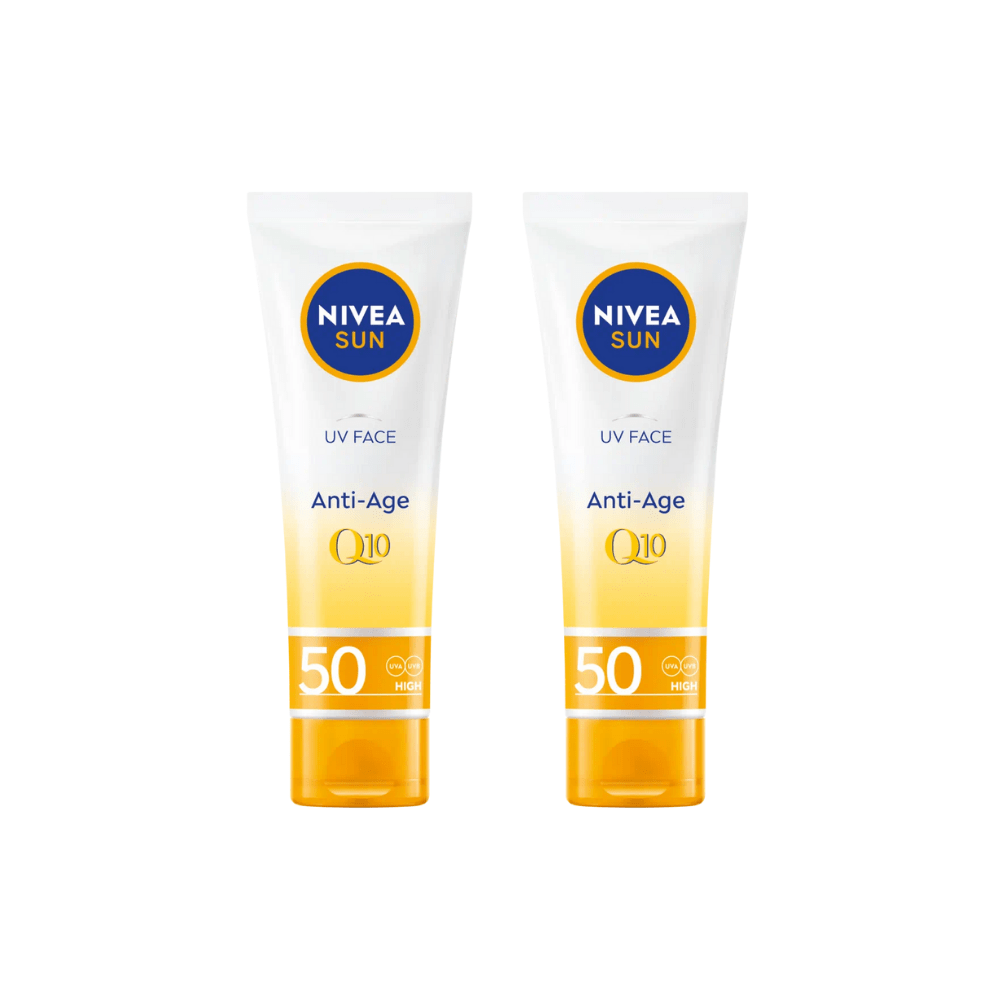 Nivea Sun UV Face Q10 Anti-Age Sun Cream SPF50 50ml / 1.7 fl oz - 2 Pack - By Baano