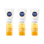 Nivea Sun UV Face Q10 Anti-Age Sun Cream SPF50 50ml / 1.7 fl oz - 3 Pack - By Baano