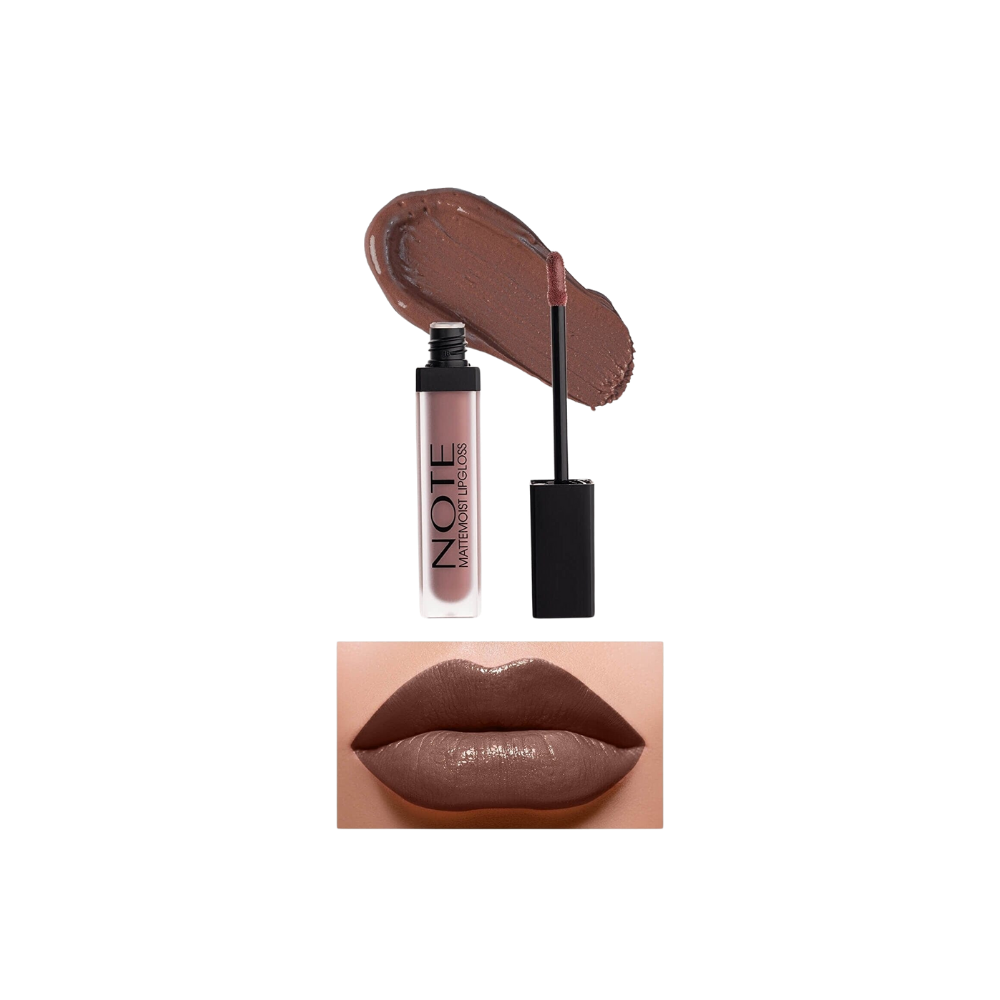 Note Cosmetics Mattemoist Lipgloss Semi Matte Satin Finish Liquid Lipstick-412 Forever Nude