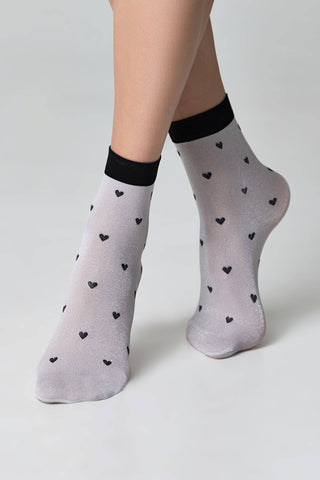Shimmering Socks Conte Fantasy - "Hearts" Designs - By Baano