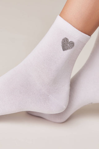 Cotton Socks Conte Classic 427 - Shimmering Heart Pattern - By Baano