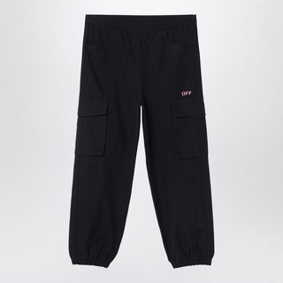 Black Jogging Cargo Trousers With Logo - By Baano