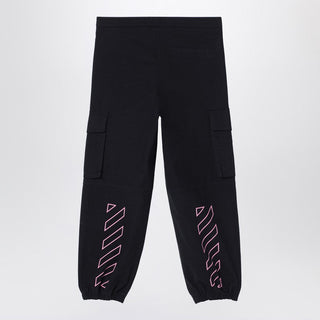 Black Jogging Cargo Trousers With Logo - By Baano