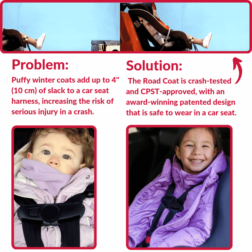 Car Seat Coat | The Road Coat Down - Platinum/Black