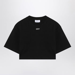 Black Cropped T-shirt With Logo