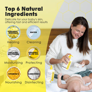 Organic French Diapering Liniment Lotion - Pump Bottle - 8 oz - By Baano