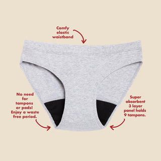 The Teen Period. Bikini in Organic Cotton For Heavy Flows