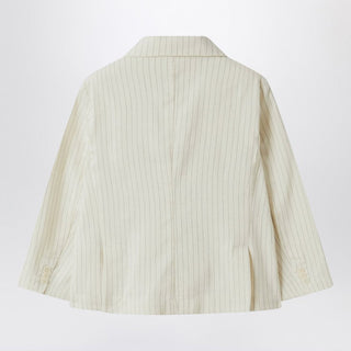 Double-breasted Jacket In Pinstriped Cotton - By Baano