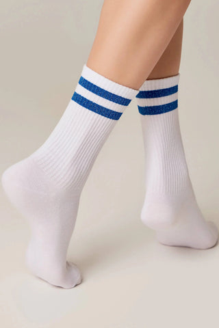 Conte Cotton Long Socks Active 157 - Lurex Stripes - By Baano