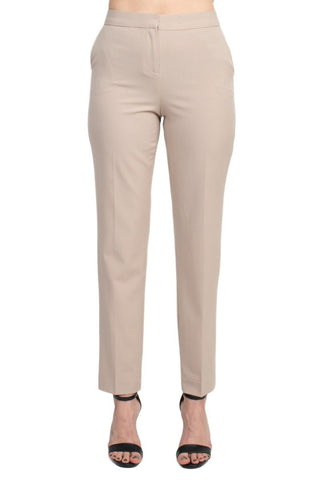 Philosophy Banded Waist Button Hook & Zipper Closure Side Pockets Viscose Blend Pant - Glamourous Grace