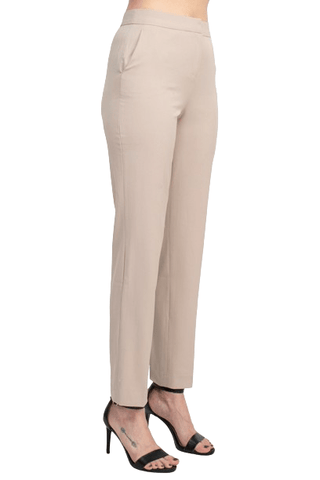 Philosophy Banded Waist Button Hook & Zipper Closure Side Pockets Viscose Blend Pant - Glamourous Grace