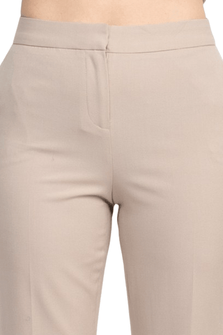 Philosophy Banded Waist Button Hook & Zipper Closure Side Pockets Viscose Blend Pant - Glamourous Grace