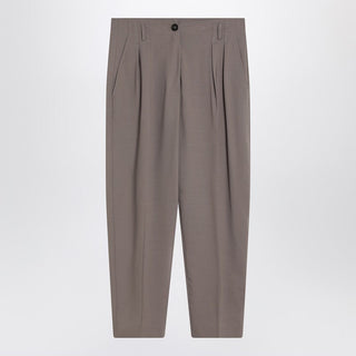Dove-coloured Wool-blend Trousers - By Baano