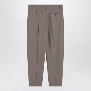 Dove-coloured Wool-blend Trousers - By Baano