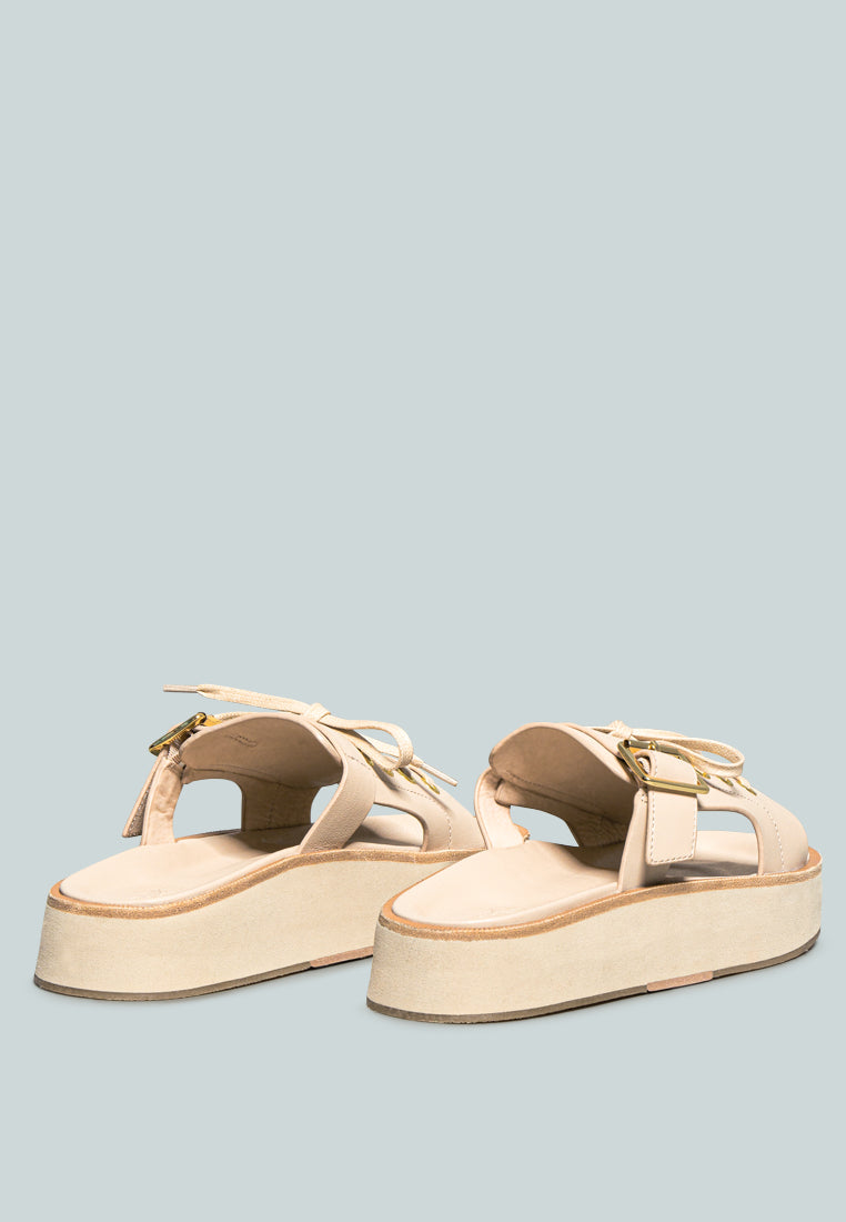 Patton Cut Out Buckled Platform Sandals