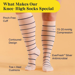 Knee-High Compression Socks – Stripes