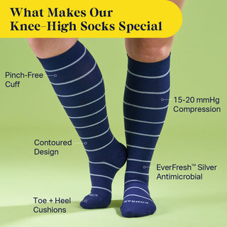 Knee-High Compression Socks – 3 Pack Stripe