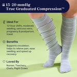 Knee-High Compression Socks – 3 Pack Stripes
