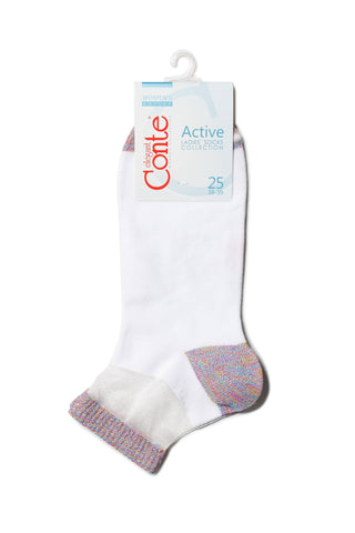 Cotton Ankle Socks Conte Active - 207 with Lurex - By Baano