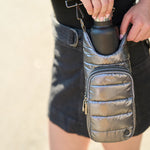 Pewter Glossy HydroBag® with Solid Strap