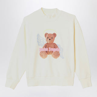 Ivory Cotton Sweatshirt With Logo Print - By Baano