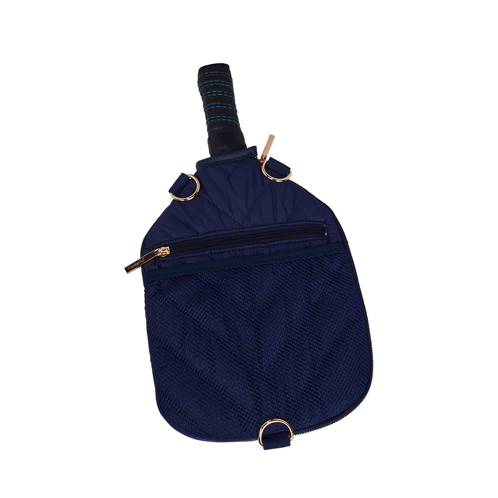 Pickleball HydroSling Bag with Removable Racquet Cover- Navy Matte with Stripe