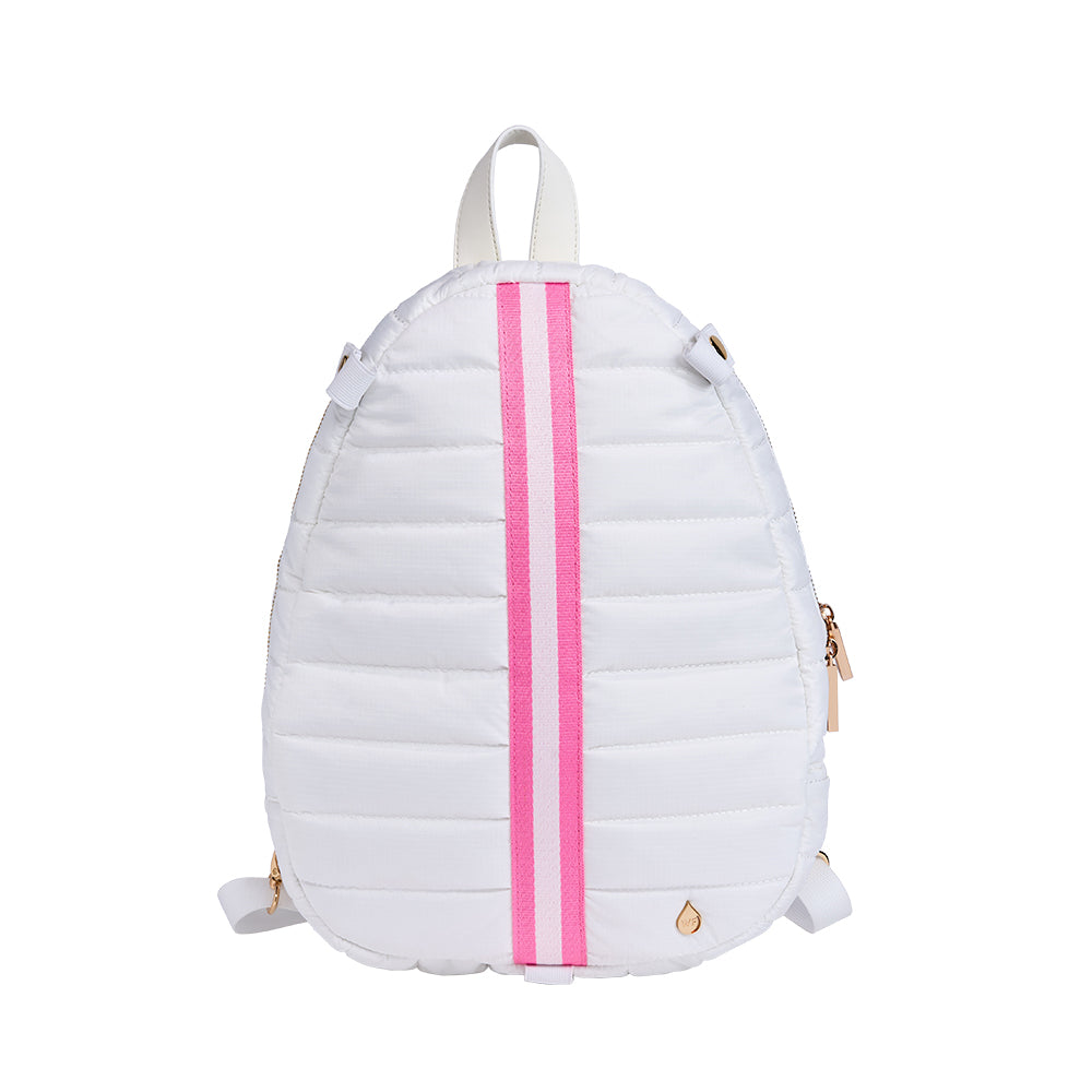 Pickleball HydroSling Bag with Removable Racquet Cover- White Ripstop with Stripe