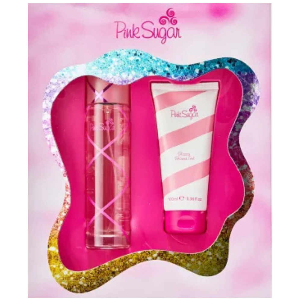 Pink Sugar Eau de Toilette + Body Lotion Set Women (3.4 oz + 8.4 oz)