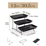 3 Tier Black Server With Plates