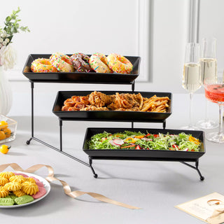 3 Tier Black Server With Plates
