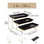 3 Tier Black Server With Plates