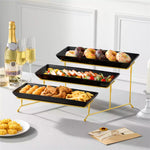 3 Tier Black Server With Plates