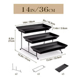 3 Tier Black Server With Plates