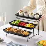 3 Tier Black Server With Plates