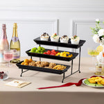 3 Tier Black Server With Plates
