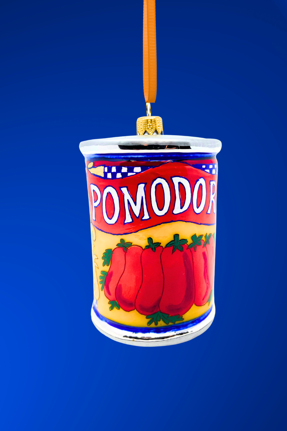 Pomodoro Can Glass Christmas Ornament