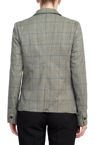 Premise Notched Collar Long Sleeve One Button Knit Blazer - By Baano