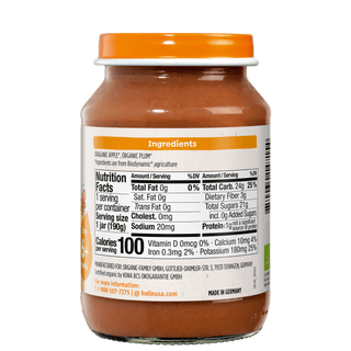 Holle Organic Baby Food Jar - Apple & Plum - 6 Jars