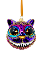 Amethyst Cheshire Cat Glass Ornament
