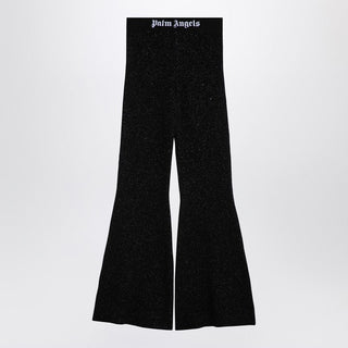 Black Lurex Viscose Blend Trousers
