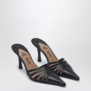 Black Leather Mule Nadia - By Baano