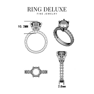 3.5ct Round Cut Moissanite Double Hidden Halo Engagement Ring Ring Deluxe Fine Jewelry