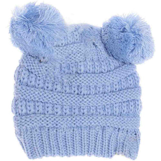 BABY Solid Double Pom C.C Beanie