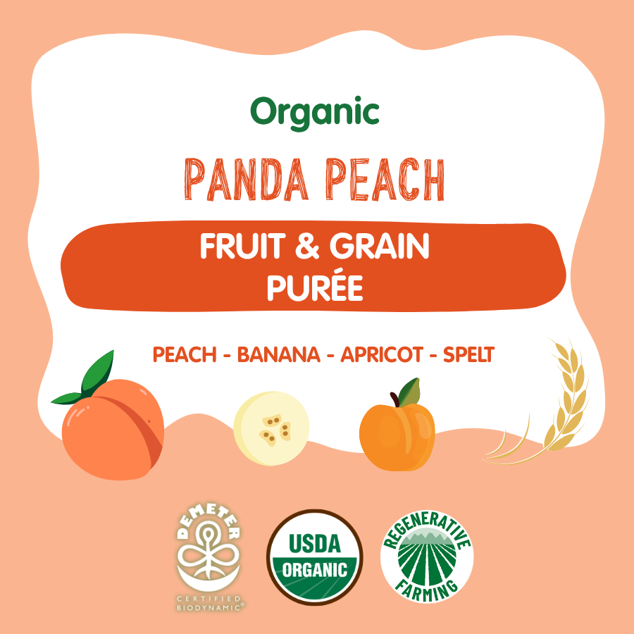 Organic Panda Peach - Fruit & Grain Purée