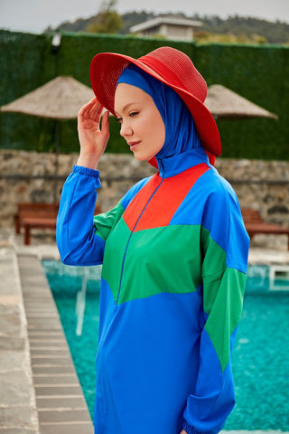 Woven Sax Burkini Modest Swimwear M2306 - By Baano